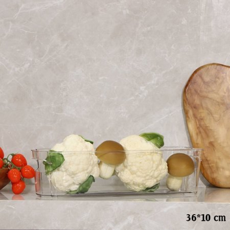 سلة ثلاجه مستطيل 10*36 سم اكرالك شفاف بيدين EL168/1= رم5