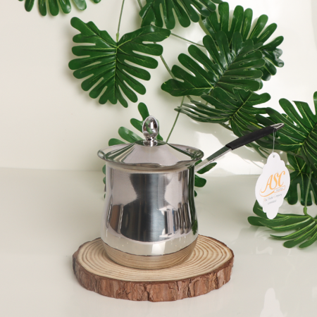 بكرج قهوه 1000مل ستانلس ستيل بغطا نمره 12 يد عريض سلكون0 C12CGB-9-1-ط4