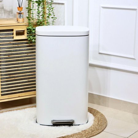 سلة دعسة تنك ابيض مستطيل 30 لتر مع دلو QJH1630-WH+ط5A