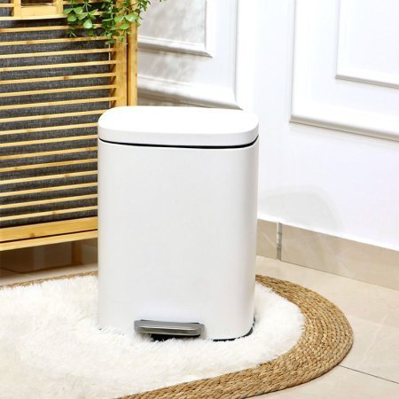 سطل دعسه تنك ابيض مستطيل 12لتر مع دلو QJH1612_WH+ط5A