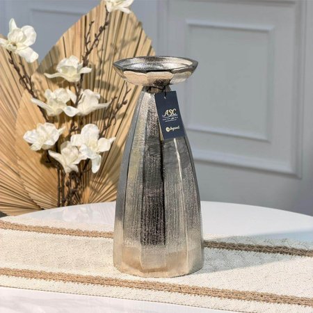 شمعدان فازه 28سم بقاعده نحاس هندي محزز 89626Mهندي %ס15