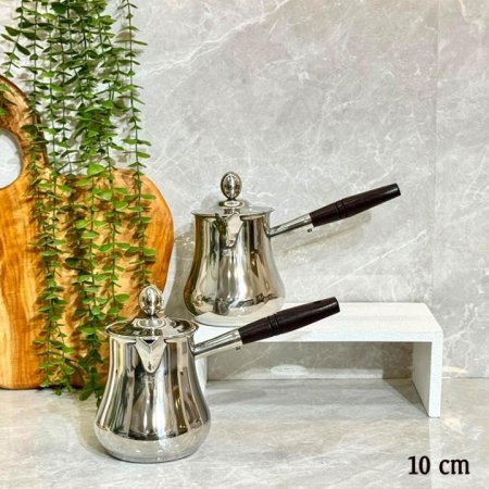 طقم بكارج  2 / ستانلس ستيل 10سم يد خشب بغطا GF26/72=ب15