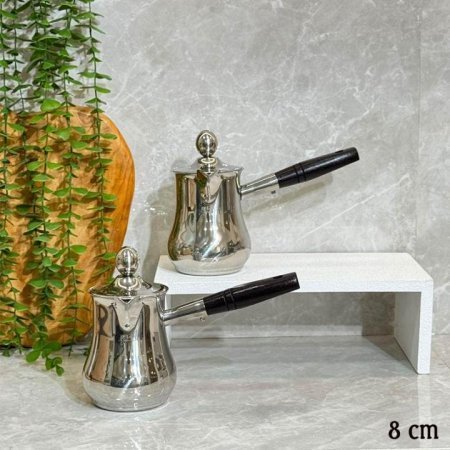 طقم بكارج قهوه 2 /ستانلس ستيل 8 سم يد خشب بغطاGF26/70=ب14