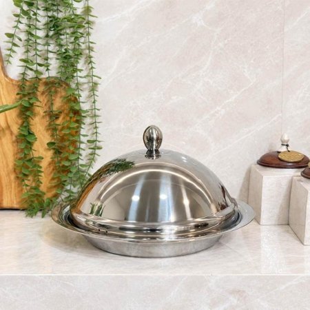 طاجن 34 سم ستانلس ستيل فضي ع.كرتونه GF26/77=ب14